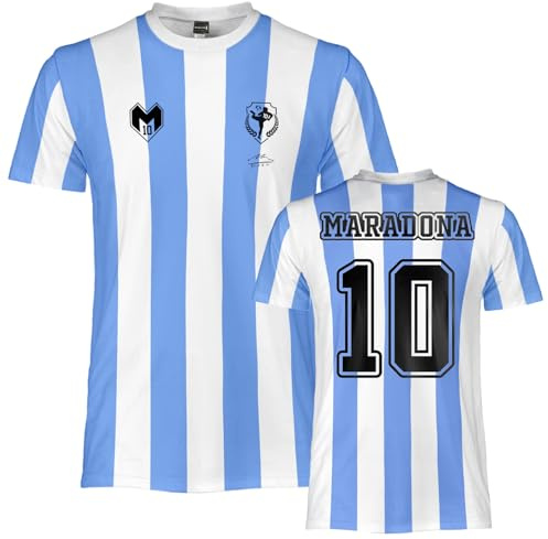Soul up Maglia Calcio Diego Armando Maradona. Replica Ufficiale. Maglietta Calcio Argentina per Ragazzo e Adulto XL
