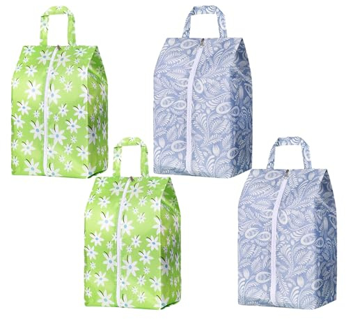 4 Pièces Sac à Chaussures Voyage,Housses Chaussures Imperméable Portable Anti-Poussière Accessoires de Voyage,Organiseur de Chaussures avec Fermeture éclair