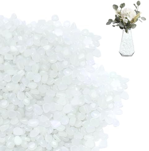 Pietre Luminose 1000 Pezzi 5-8mm – Ciottoli Fosforescenti Decorativi per Giardino, Terrazza, Acquario, Vaso di Fiori – Sassolini Brillanti Notte Fai da Te e Matrimonio