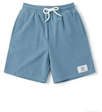 Haloumoning Pojkshorts, sommar, elastiska fritidsshorts, barn, böljande stretch, bermudashorts med dragsko och fickor