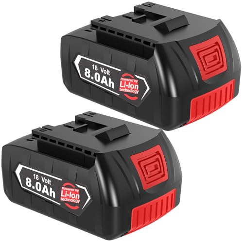 2 Stück 8000mAh Ersatzakku für Bosch Akku 18V GBA-Serie für BAT609 BAT609G BAT618 BAT618G BAT619 BAT619G BAT610G BAT610 BAT622