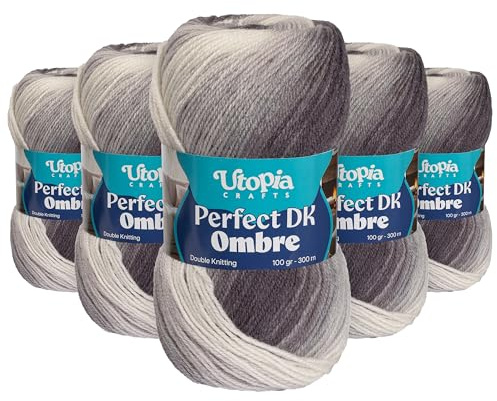 Utopia Crafts DK Ombre Multicolour Double Knitting Yarn 5x 100g (008)