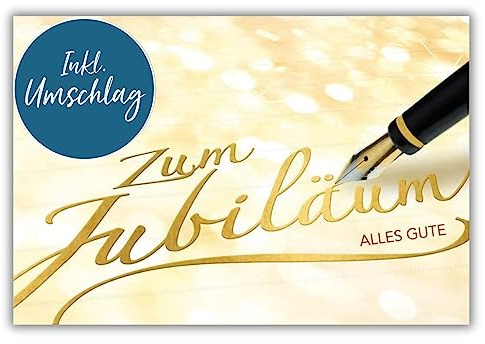 bsb Karte zum Jubiläum - Karte Jubiläum mit Text-Motiv - liebevolle Karte zum Dienstjubiläum oder Firmenjubiläum - Glückwunschkarte Jubiläum - Karte Jubiläum in 11,5 x 17 cm