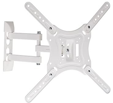 ProperAV White TV Wall Bracket for 23'' 24'' 28'' 32'' 37'' 40'' 42'' 43'' 46'' 50'' 55'' Tilt 20° VESA Max 400x400