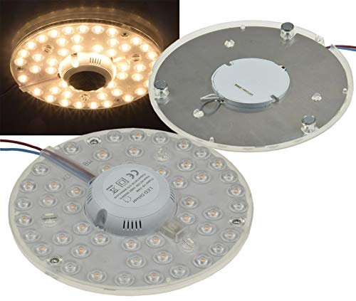 ChiliTec LED Ring Modul mit Magnethalter 24W Ø18cm 2680 Lumen 230V Ringlampe Umbau Set für Deckenleuchten Anschlussfertig 3000k / Warmweiß