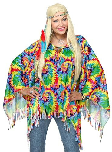 WIDMANN 75727 adultos Disfraz Psychedelic hippie, niña, multicolor