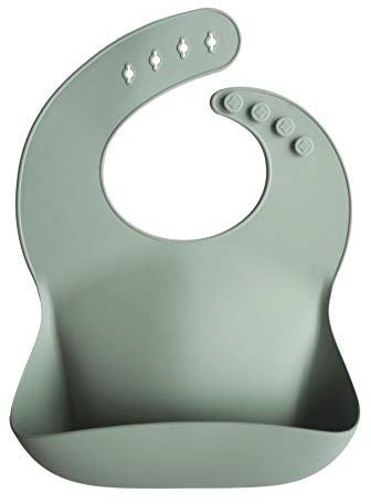 mushie silikon bib für Kinder | Lätzchen mit Auffangschale | BPA frei wasserdicht | Abwaschbar Lätzchen mit verstellae Passform | Sichere & Hochwertige für Kleinkinder & Baby | Cambridge Blue