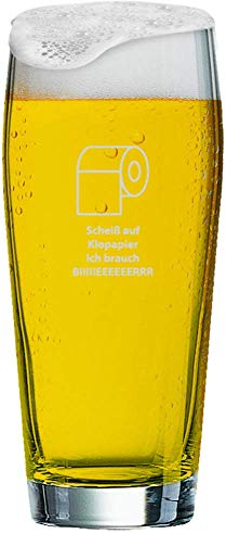 MeinGlas GmbH Bierglas mit Gravur von [Name] + Logo | 0,5 Liter Bierglas Willi mit Motiv (Corona) und einem Namen Ihrer Wahl als Gravur (Motiv 05)