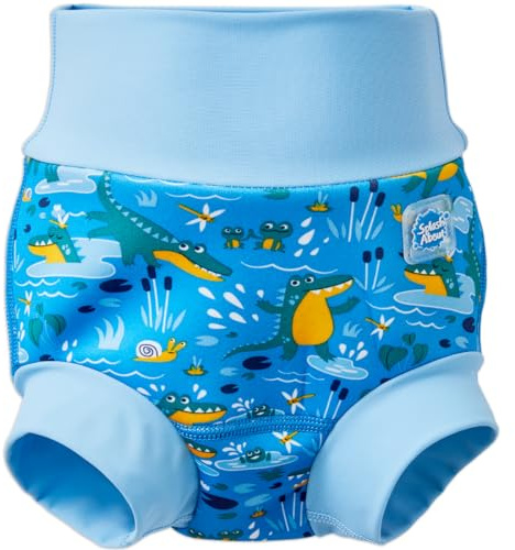 Splash About Happy Nappy Pañal de natación para bebés y niños pequeños, Cocodrilo Swamp, 3-6 meses Unisex Bebé