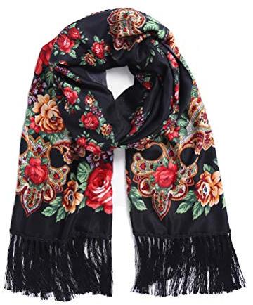 Gudessly Traditional Ukrainian Tassel Scarf Wrap for Women Soft Scarves