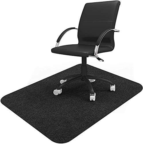 Office Chair Mat for Hardwood Floor, 140x90 cm Hard Floor Protector for Office Chair, Non-slip Desk Chair Mats for Rolling Chairs, Low-Pile Computer Chairs Mat for Hardwood Floor Home Office (Black)