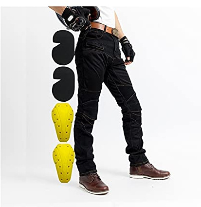 Jean Respirant En Mesh Pantalon De Moto Avec Mesh Respirant, 4 Coussinets Amovibles Pantalons De Moto Et De Vélo D'été Pour Hommes Et Femmes (S-3XL, 2 Couleurs) ( Color : Black , Taille : M )