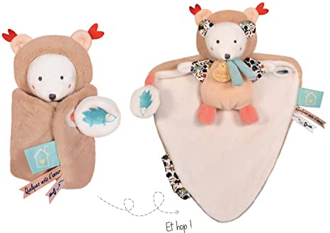 Doudou et Compagnie - Doudou Ours - Doudou cape - Beige - 25 cm - DOUDOU PAPILLOTE - DC3951