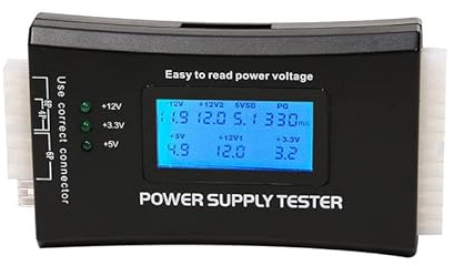 PC-Netzteil Diagnose LCD Computer Prüfgerät Computer 20/24 4/6/8 Pin Supply Tester für SATA, IDE, HDD, ATX, ITX, Byi Stecker