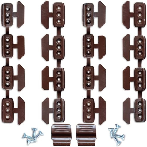 Estika Plissee Halterungen mit Bohren - 4 Stück - Braun - Plissee zum Anschrauben ersatzteile