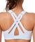 Yvette Sport BH Starker Halt Verstellbar Träger Gekreuzt Rücken Große Größen für Fitness Lauf Yoga, Weiß, XL