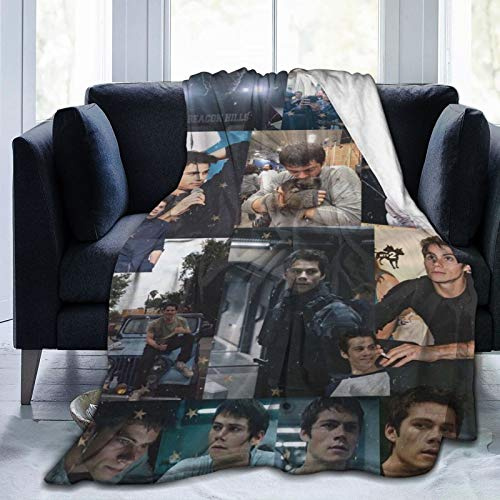 Amkong Dylan O'Brien Coperta in pile di flanella ultra morbida, grafica raffigurante Dylan O'Brien, per tutto l'anno, leggera, per soggiorno/camera da letto, coperta calda, 152,4 x 127 cm