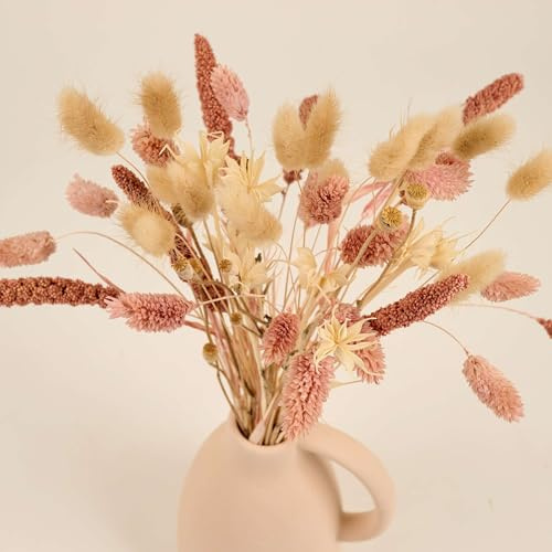 Meine Orangerie - Lot de fleurs séchées - 43 tiges - Bouquet de fleurs séchées - Décoration élégante et naturelle - Décoration de table - Fleurs séchées pour mariage