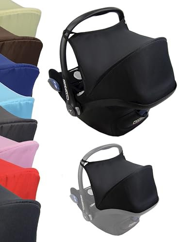 Sonnenverdeck Sonnendach [Sonnenschutz für Babyschale] kompatibel mit Maxi Cosi Cabrio Fix Gruppe 0 + GP (schwarz)