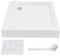 DOPBENT 850x850x140 mm Square Shower Tray with Waste Trap, Resin Cubicle Base, Acrylic Shower Base for Shower Enclosure