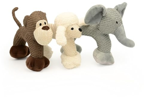 SEWACC Peluche Résistant avec Couineur pour Chien et Chiot Aide Dentition et Combat Ennui Éléphant