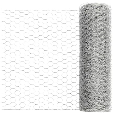 Rollo de valla hexagonal galvanizado fácil de cortar e instalar, ideal para recintos de animales pequeños como aves de corral y mascotas, para uso doméstico o agrícola