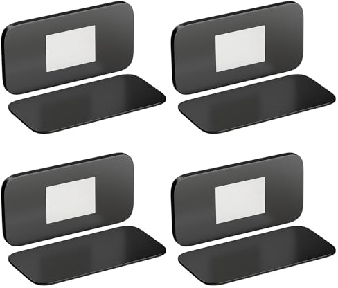 Adhesive Magnetic Door Catch Jiayi 4 Pack Ultra Thin Cupboard Door Magnets | Non Drill Door Latches to Keep Cabinet Closet Drawers Sliding Door Closed Black Magnetic Latches Strong for Kitchen Home DIY