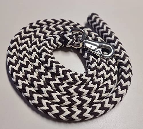 Pferdeseile_DE Jumbo Führstrick Extra Dick Braun/Natur mit Bullsnap 3 Meter