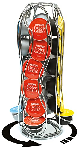 Cobb Industries® - Athéna CH0013 - Portacapsule rotary in metallo acciaio inossidabile per Dolce Gusto Capienza 24 capsule Stand porta capsule di caffè