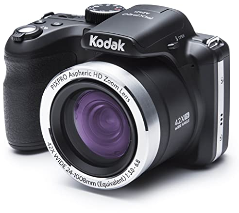 KODAK Pixpro AZ421 - Digital Bridge Camera, 42X Optical Zoom, 24mm Wide-Angle, 16 Megapixels, 3 LCD, 720p HD Video, OIS, Li-ion Battery - Black