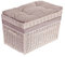 e-wicker24 Baule in Vimini Cassapanca Vintage Fatto a Mano Cesta Vimini con Coperchio Scatola Rettangolare Cesta Baule da Interno Cesta Porta Giochi Contenitore Vimini Cassapanca in Vimini