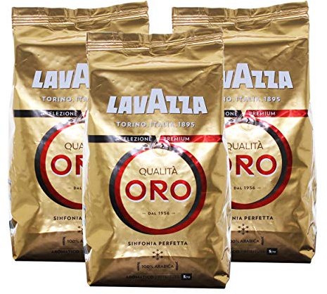 Lavazza Caffè Qualità Oro, Caffè in Grani, 3 Confezioni, 3 x 1000g