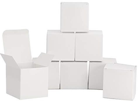 Oblique Unique® 8 Pappschachteln für DIY Adventskalender Advent Kisten Boxen Schachteln Glänzend für Weihnachten zum Basteln Befüllen Dekorieren - Farbe wählbar (Weiß)