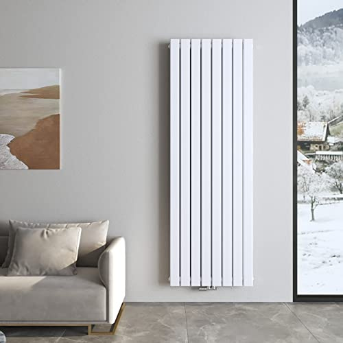 Heilmetz Design Heizkörper Flach 1800x620 mm Weiß Paneelheizkörper mit Mittelanschluss Doppellagig Vertikal