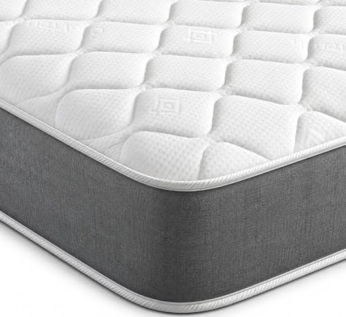 eXtreme comfort ltd Cooltouch Essentials Grey Small Single Mattress | Hybrid Design, Foam Layer, Bonnel Spring, Soft Comfort Support, 2ft6 x 6ft3 (75 x 190 x 18cm)