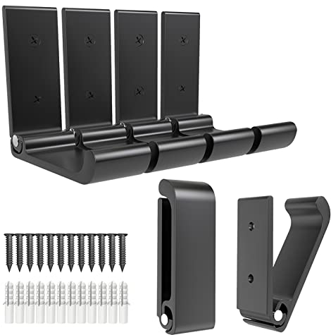 6 Stück Garderobenhaken Faltbare Kleiderhaken Aluminiumlegierung Wandhaken Schwarz Handtuchhaken mit 12 Stk Schrauben für hängende Kopfhörer, Jacken, Handtücher, Helm, in der Garage, Badezimmer