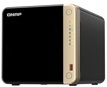 QNAP TS-464 (4G) 4 Bay NAS (Intel® Celeron® N5095 processore quad-core Burst fino a 2,9 GHz, 2,5 GbE) 12 TB bundle con 4 x 3 TB WD RED Plus HDD