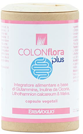 Erbavoglio Colonflora Plus Capsule - 60 capsule - Integratore alimentare convenzionale - Sinbiotico con prebiotici e probiotici, per la regolarità intestinale e equilibrio della flora batterica.