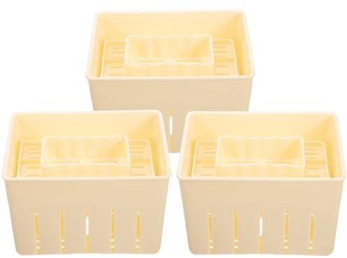 Yardwe 3ensembles Moule à Tofu Plastique De Presse Tofu Pratique Pour Fabrication Maison Outil De Cuisine Et Sturdy