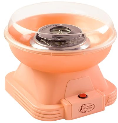 Bestron Máquina de Algodón de Azúcar, Cotton Candy Maker para el hogar, con 10 palitos y cuchara medidora, ideal para fiestas infantiles y diversión en casa, Sweet Dreams Collection, Color: Naranja