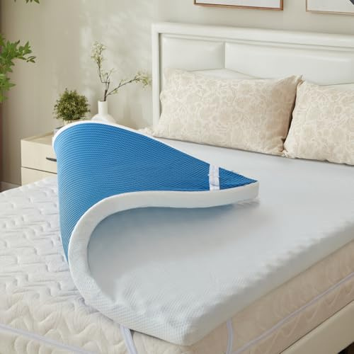 Matratzen Topper 140x200cm 10cm Höhe, Kühlung Gelschaum Matratzentopper Härt, Gel Topper Geltopper H2 H3 für 140x200 Boxspringbett Schlafsofa, Außenhülle Waschbar, Öko-TEX® Zertifiziert