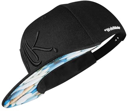 Nebelkind - Casquette Snapback pour Homme et Femme - Noir - Taille unique - Casquette de baseball réglable unisexe de style streetwear tendance avec visière droite, Noir/bleu, taille unique