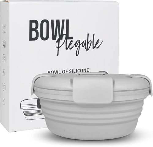 Werwing Collapsible Camping Bowl - 1000ML (33.8OZ) Food - Grade Silicone with Lid - Ideal for Camping, Hiking, Travel & All Your On - The - Go Food Needs - Microwave & Dishwasher Safe