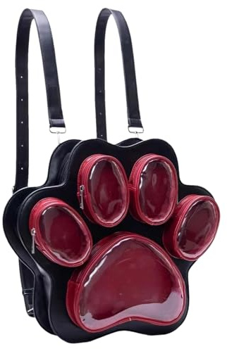 Genérico Bolsa de la Escuela Cat Paw - Foot | Bibia de libros de gran capacidad con pantalla de felpa | Paquete de espalda de espalda para adolescentes Estudiantes de secundaria primaria