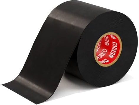 ERKO Isoleringstejp, svart, bred, 50 mm x 33 m – starkt självhäftande elektriskt isoleringsband för hushåll, verkstad och industri
