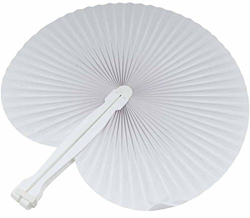 60pz Ventagli Bianchi Pieghevoli Plastica Carta Segnaposto Matrimonio Chiesa Bomboniera