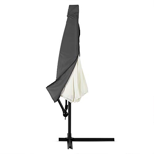 Deuba KINGSLEEVE® Parasol Cover For 3.5m Garden Parasol | Garden Patio Cantilever Umbrella Protective Zipped Cover | Zip Fastening | Waterproof Breathable 160 g/m² Polyester | Anthracite Grey