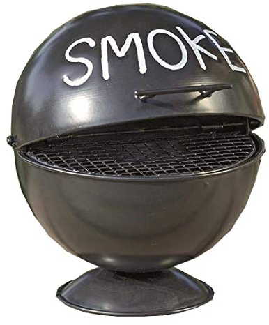 Boltze Aschenbecher Wiki (Sturmaschenbecher im Grill Design, Geschenkidee für Raucher, aus Eisen schwarz, 13 cm) 3852000