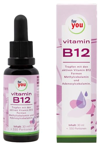 for you Vitamin B12 Tropfen - Beide Aktivformen (Methyl- & Adenosylcobalamin) in Wasser gelöst, ohne Alkohol - 1Tropfen = 250µg Vitamin B12-30 ml = 630 Tropfen frei von Zusatzstoffen