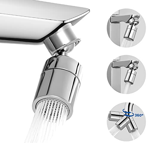 Rotierender Wasserhahn Luftsprudler, PENDEJATO 360° Drehbar Wasserhahn-Strahlregler, Wasserhahn Aufsatz Für Küche/Bad, Geeignet Für Wasserhähne Mit M22/FM24(Deutsche Spezifikationen)